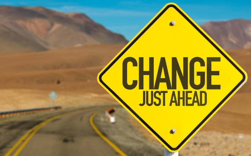 Road sign: "Change just ahead"